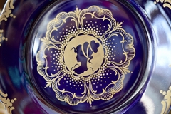 Plato Decorativo Porcelana Verbano Azul Cobalto Silueta de Dama C1970 - comprar online