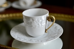 Taza con Plato Para Café Expresso Porcelana Langenthal Suisse Bouton D' Or 1978