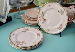 Juego de 6 Platos Playos Johnson Bros England Rosedawn Hanford C1950