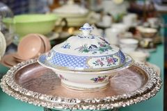 Guisera con tapa de Loza Booths England, Pattern Chester C1920