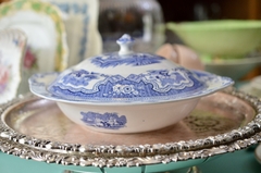 Antigua Guisera con tapa de Loza W. Adams & Sons England, Pattern Damascus C1890 - comprar online