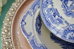 Antigua Guisera con tapa de Loza W. Adams & Sons England, Pattern Damascus C1890 - tienda online