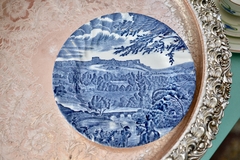 Plato para Postre Johnson Bros England, Pattern Road to Windsor C1960 Blue. - Funcy Stuff Antiguedades