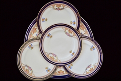Set para Postre o Lunch x 6 Alfred Meakin England Pattern Bleu de Roi Athol C1945