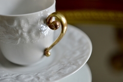 Imagen de Taza con Plato Para Café Expresso Porcelana Langenthal Suisse Bouton D' Or 1978