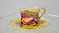 Demitasse Aynsley Fine English Bone China Pattern Orchard Gold Fruits C1960 - comprar online