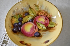 Pin Fish Pequeño Despojador Aynsley Fine English Bone China Pattern Orchard Gold Fruits C1960 - Funcy Stuff Antiguedades