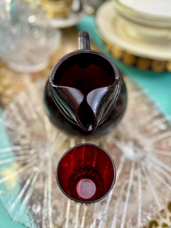 Juego para Agua o Jugo Anchor Hocking USA, Jarra y 5 Vasos Color Ruby C1950 - comprar online