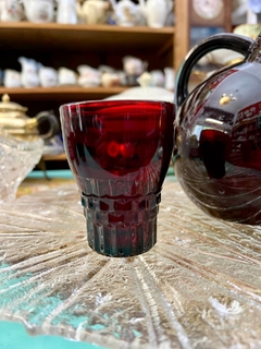 Juego para Agua o Jugo Anchor Hocking USA, Jarra y 5 Vasos Color Ruby C1950 en internet