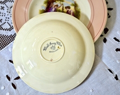 Trio para Te Woods Ivory Ware England, Escena Clásica con Guarda Rosa C1930 - comprar online