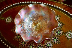Centro de Mesa Dulcera Dugan Carnival Glass USA , Modelo Cherries C1908-1930