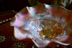 Centro de Mesa Dulcera Dugan Carnival Glass USA , Modelo Cherries C1908-1930 en internet