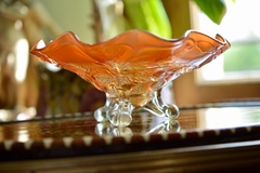Centro de Mesa Dulcera Dugan Carnival Glass USA , Modelo Cherries C1908-1930