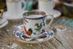 Taza para Cafe Porcelana Qianlong Nian Zhi -China Canton- Rooster C1960