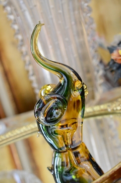 Hermosa Figura de Cristal de Murano Sommerso Elefante C1950