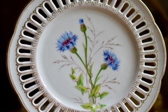 Hermoso y Antiguo Plato Decorativo de Porcelana Fischer & Mieg Czechoslovakia Pintado de Mano C1853-1873 - comprar online