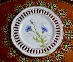 Hermoso y Antiguo Plato Decorativo de Porcelana Fischer & Mieg Czechoslovakia Pintado de Mano C1853-1873 en internet
