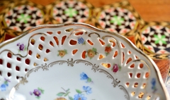 Pin Dish Bowls para Dulces o Bombones Porcelana Schumann Bavaria Decoración Floral Borde Calado C1955 - tienda online