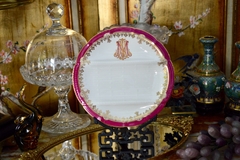 Antiguo Plato Seccionado para Espárragos Marcial Redon Limoges , Linea Imperio con Monograma C1890