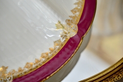 Antiguo Plato Seccionado para Espárragos Marcial Redon Limoges , Linea Imperio con Monograma C1890 - Funcy Stuff Antiguedades
