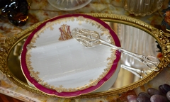 Imagen de Antiguo Plato Seccionado para Espárragos Marcial Redon Limoges , Linea Imperio con Monograma C1890
