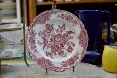 Precioso Plato Playo de Loza Inglesa Crown Ducal Plattern Bristol Rosa C1960