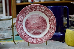 Plato Playo de Loza Inglesa Palissy Poterry Pattern Thames River Scenes Rosa C1960