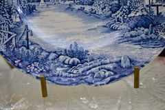 Precioso Plato Playo de Loza Inglesa Johnson Bros Plattern Olde English Countryside Azul C1960 en internet