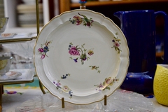 Plato Playo Porcelana Bernardaud & Cie. Limoges France, Pattern Flore Regence C1940