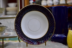 Plato Hondo de Loza Inglesa Alfred Meakin Pattern Bleu de Roi C1914