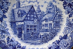 Plato Playo Loza British Anchor England Pattern Merrie Olde England Azul C1960 - comprar online