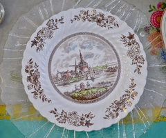 Plato Playo Loza Jonhson Bros England Pattern Tulip Time Multicolor C1960 - Funcy Stuff Antiguedades