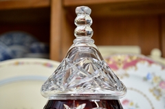 Caramelera o Bombonera de Cristal Tallado Ruby & Clear ALSO C1980 - tienda online