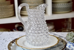 Jarra para Agua o Jugo Cristal Soplado de Bohemia Pattern Hobnail C1950 en internet