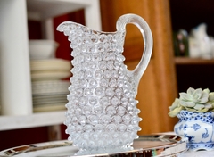 Jarra para Agua o Jugo Cristal Soplado de Bohemia Pattern Hobnail C1950 - tienda online