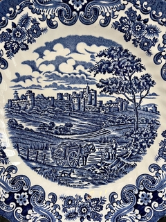 Plato Playo Loza British Anchor England Pattern Olde Country Castles Azul C1960 - comprar online