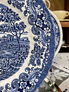 Plato Playo Loza British Anchor England Pattern Olde Country Castles Azul C1960 en internet