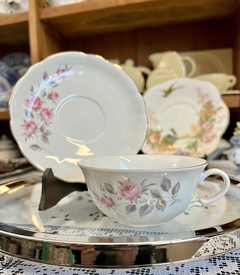 Taza y Plato para Te ,Porcelana Verbano Deco Rosas C1980 - comprar online