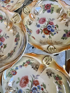 Imagen de Set de 6 Compoteras de Porcelana LustreWare Germany Bouquet Nacarado C1930