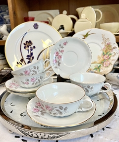 Taza y Plato para Te ,Porcelana Verbano Deco Rosas C1980 - comprar online