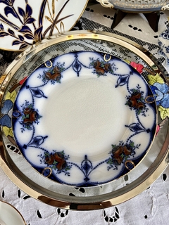 Plato Playo Soho Pottery England Pattern Imperial Flow Blue C1890