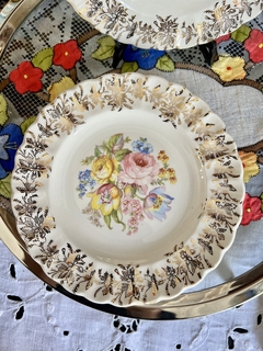 Lindisimo Plato Postre Loza The Sebring Pottery USA , Pattern Egret Rose C1940 en internet