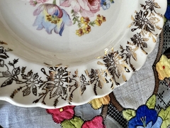 Lindisimo Plato Postre Loza The Sebring Pottery USA , Pattern Egret Rose C1940 - Funcy Stuff Antiguedades