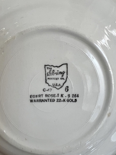 Lindisimo Plato Postre Loza The Sebring Pottery USA , Pattern Egret Rose C1940 - tienda online