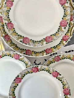 Set Masitero con 8 Platos Porcelana Raynaud & Co. Limoges Art Deco Guarda de Rosas Vivo Oro C1919-1928 - comprar online