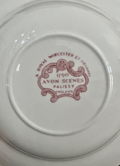 Plato Hondo Royal Worcester Palissy England , Pattern Avon Scenes Rosa C1960