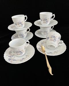Juego de 6 Tazas para Café, Porcelana Richard Ginori Italy Peach Blossom C1960 - Funcy Stuff Antiguedades
