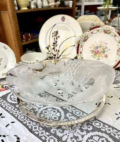 Gran Bowls Vintage Frutero Vidrio Clear & Frost soga Glass Japan C1980
