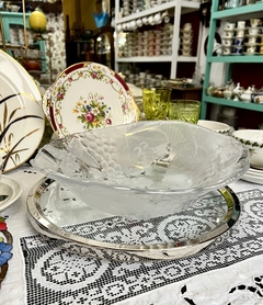 Gran Bowls Vintage Frutero Vidrio Clear & Frost soga Glass Japan C1980 - comprar online