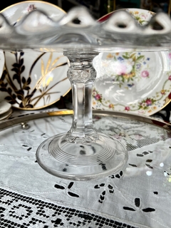 Plato con Pie Mediano para Tortas. Depression Glass Jeannette Glass & Co. USA , Clear C1950. - comprar online